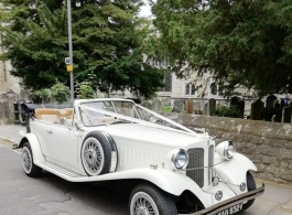 Convertible White Beauford for weddings in Worthing